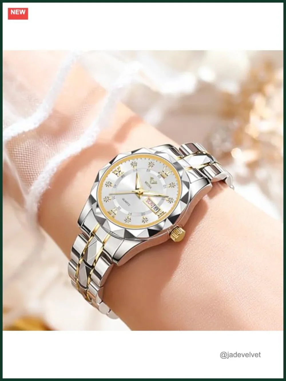 Women's Stainless Steel Dress Watch Waterproof Analog Bracelet